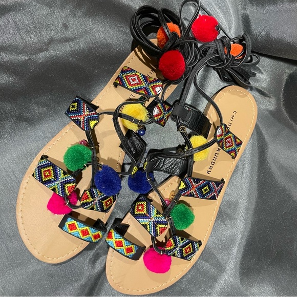 Chinese Laundry Posh Leg-Tie Pom Sandal - Picture 5 of 10